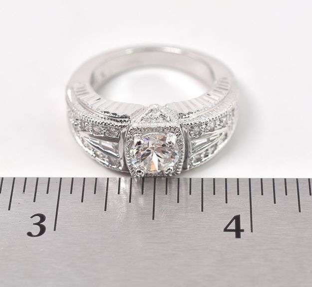 CZ Gemstone Ring in Sterling Silver