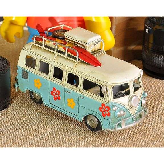 Vintage Beach Bus Retro Camper Van Metal Art