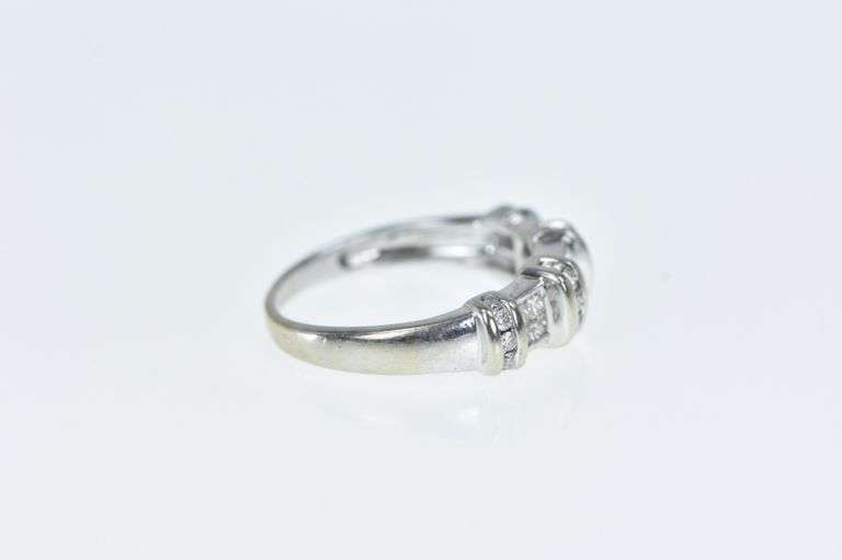 14K White Gold 0.56 Ctw Princess Diamond Vintage Band Ring