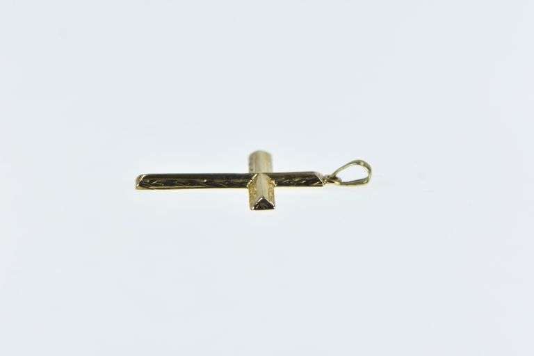 14K Yellow Gold Vintage Cross Christian Faith Symbol Charm/Pendant