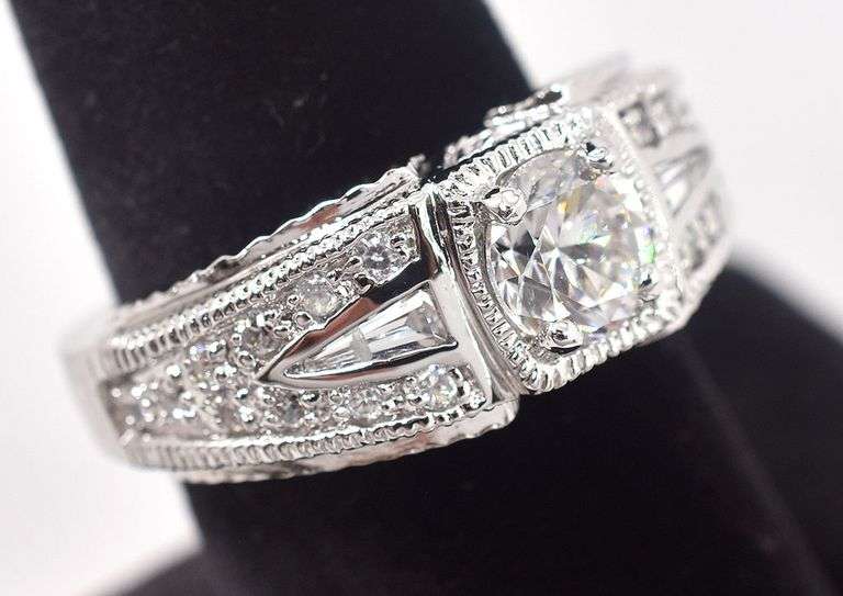 CZ Gemstone Ring in Sterling Silver