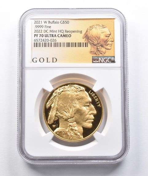 PF70 2021-W $50 American Gold Buffalo 2022 DC Mint HQ NGC
