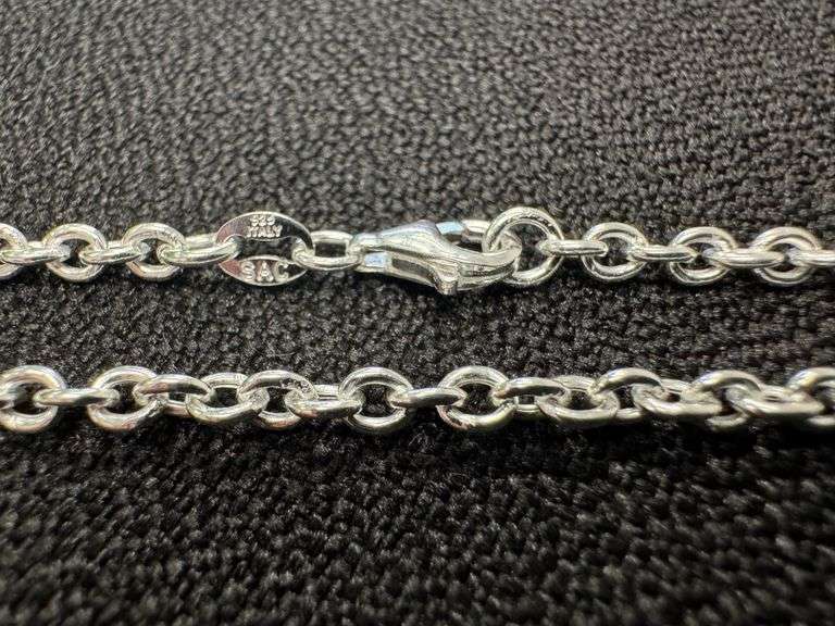 Sterling Silver Rolo Chain Necklace 18"