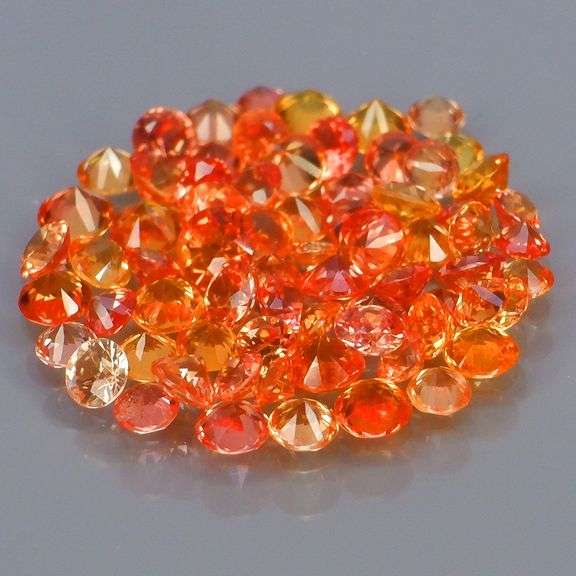 Intense! 70 piece 3.28ct brilliantly color Sapphire set