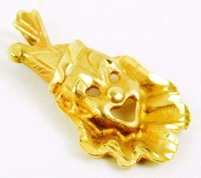 14K 3-Dimensional Clown Pendant
