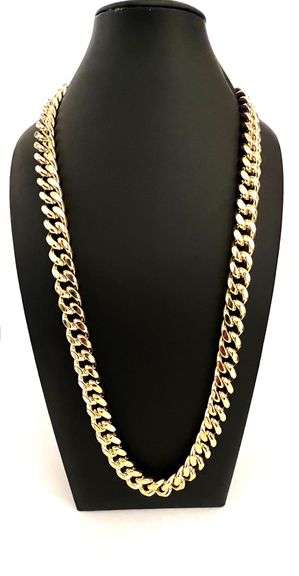 Huge 285.5 Gram 14 Kt Gold Plated Curb Link Necklace SA64R