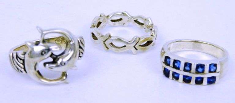 3 Sterling Silver Rings