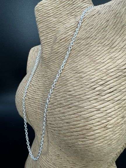 Sterling Silver Rolo Chain Necklace 18"