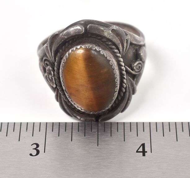 Tigers Eye Gemstone Ring in Sterling Silver