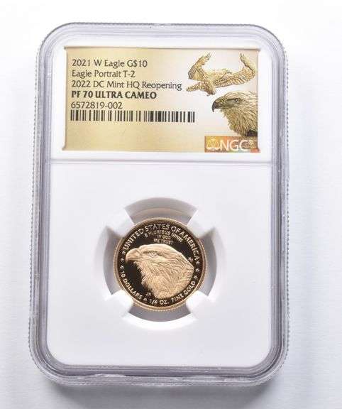 PF70 2021-W $10 American Gold Eagle T-2 2022 DC Mint HQ NGC