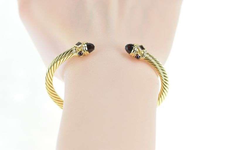 18K Yellow Gold David Yurman Renaissance Designer Cuff Bracelet