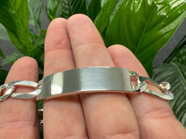 11mm .925 Sterling Silver Italian ID Bracelet in 8 Inches