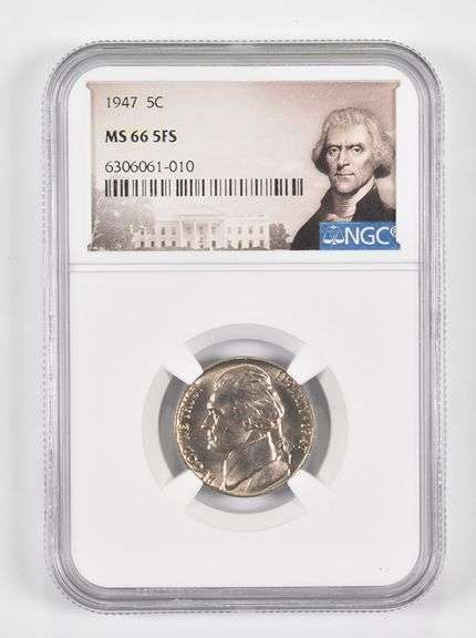 MS66 5FS 1947 Jefferson Nickel NGC