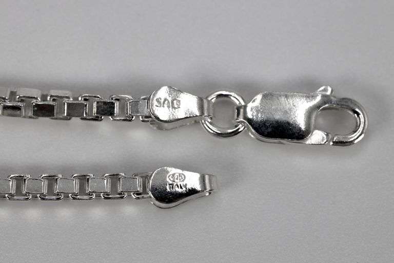 Sterling Silver Box Chain 2.4mm Genuine Solid 925 Italy Classic New Bracelet 7" inch