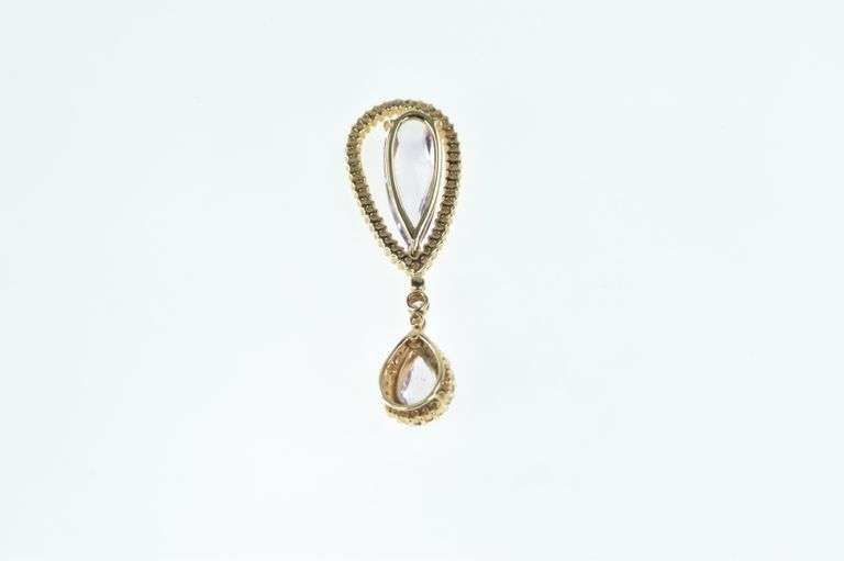 18K Rose Gold 5.05 Ctw Morganite Diamond Drop Pendant