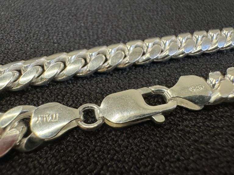 Sterling Silver 925 7.75mm Miami Cuban Chain 24" Italy
