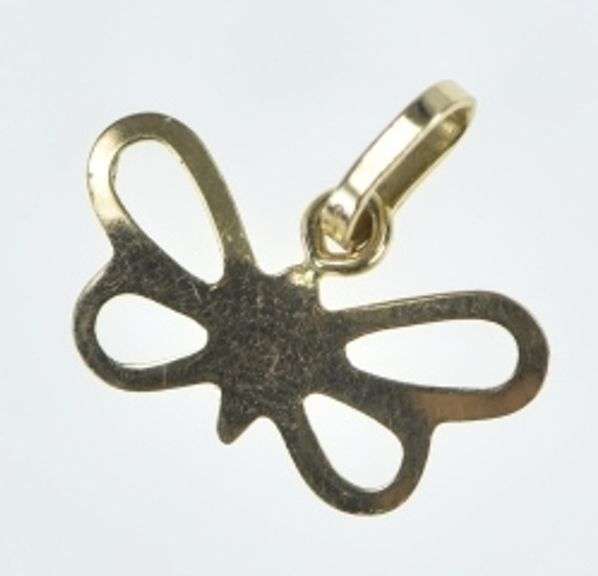 14K Yellow Gold Butterfly Cut Out Beauty Change Symbol Charm/Pendant