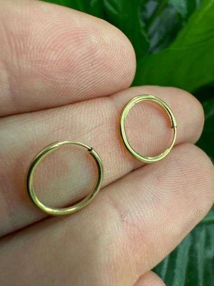 10k Yellow Gold Endless 12mm Hoop Earrings