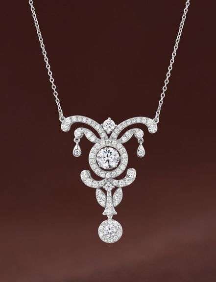 Beautiful occasion solid sterling silver with created dancing diamond necklace