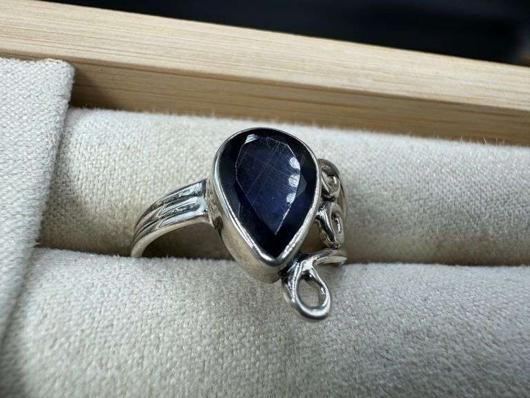 Sterling Silver Natural Gemstone Ring Size 7
