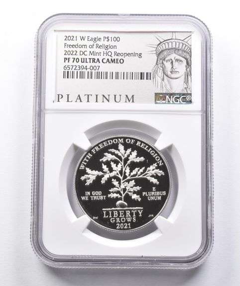 PF70 2021-W $100 American Platinum Eagle 2022 DC Mint HQ Reopening NGC