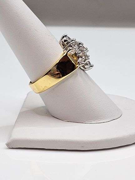 Dazzling 14 Kt Gold Plated Lab Simulated Diamond Ring