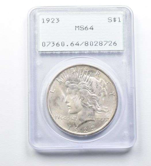 1923 Peace Silver Dollar MS64 PCGS Rattler