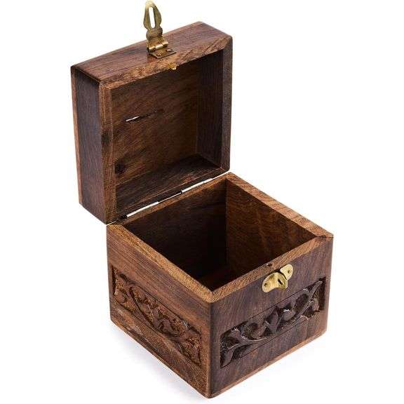 Vintage Indian Rosewood Coin Bank