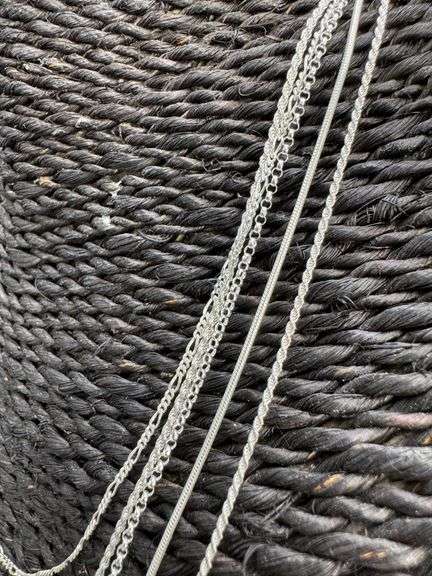 Italian 925 Sterling Silver 5 Piece Layered Chain Set 24",22",20",18",16"