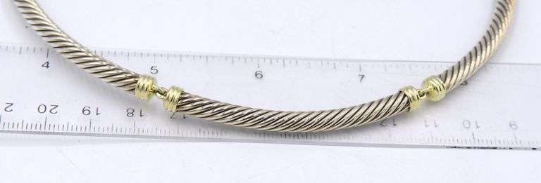David Yurman 2 tone Choker cable necklace