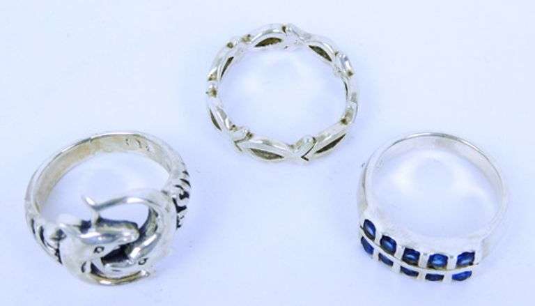 3 Sterling Silver Rings