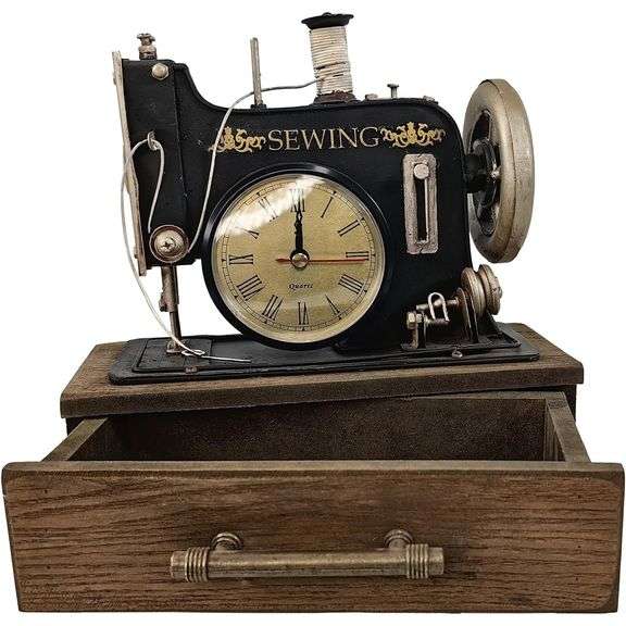 Timeless Stitches Vintage Sewing Machine Clock