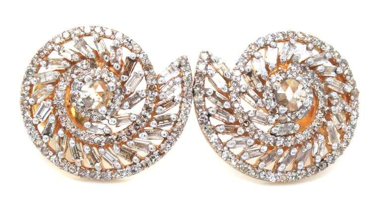 Mesmerizing Diamond Conch Earrings with Gold Plated Silver