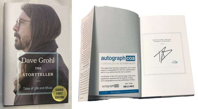 Dave Grohl Autographed The Storyteller Hardcover 1st Edition Book ACOA