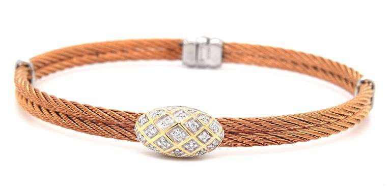 Charriol Diamond Cable station bangle bracelet
