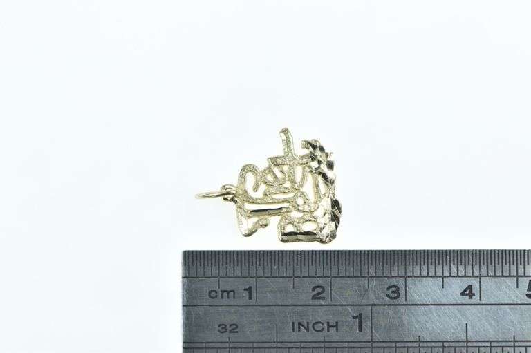 14K Yellow Gold The Best Number One Word Cut Out Cuff Links