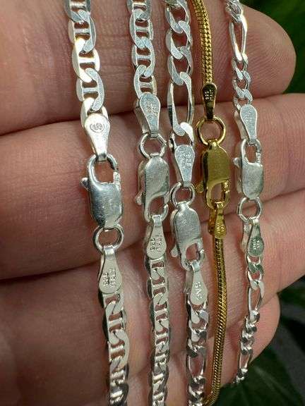 Sterling Silver 925 9" Bracelets/Anklets Lot of 5