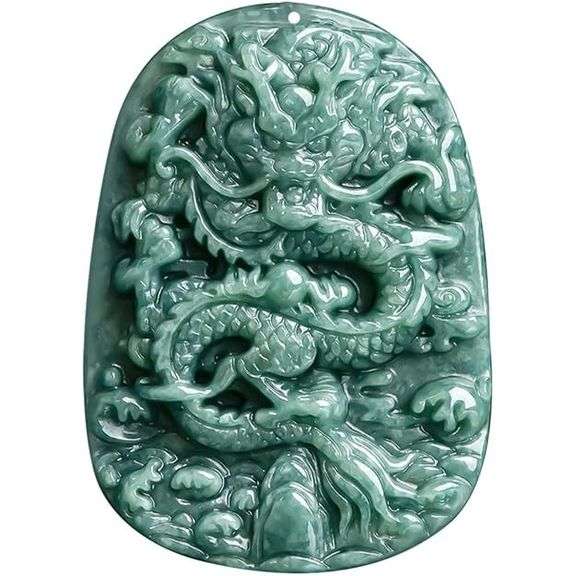 Certified Burmese Jade Dragon Pendant Necklace Grade A Untreated