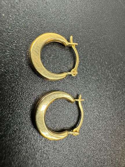 10k Yellow Gold Hoop Earrings 10.5mm
