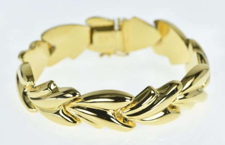 925 Puffy Vintage Wavy Statement Thick Bracelet