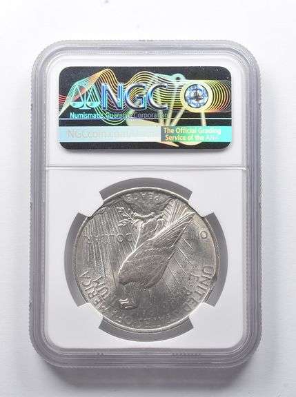 Error MS62 1922 Peace Silver Dollar Curved Clip @ 8:00 NGC