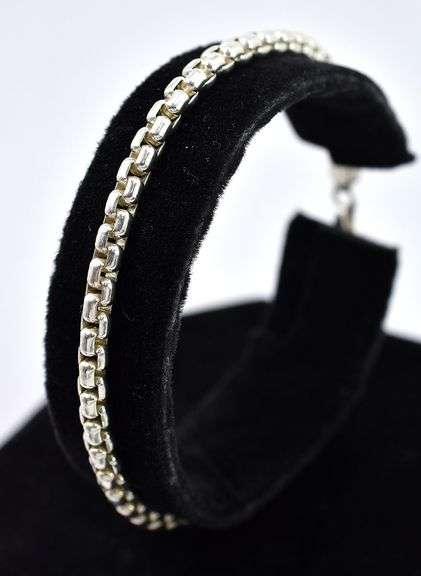 Box Chain Bracelet in Sterling Silver