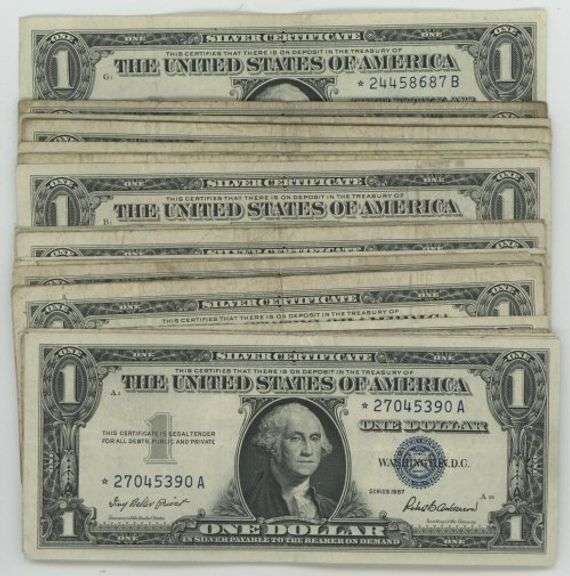 Great lot of 30 Series of 1957 $1 Silver Certificate STAR notes