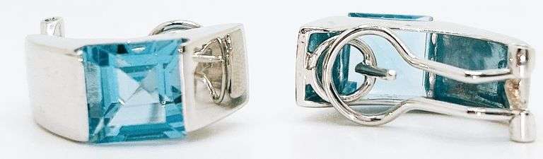 Extremely fine Topaz Earrings in 18K White Gold