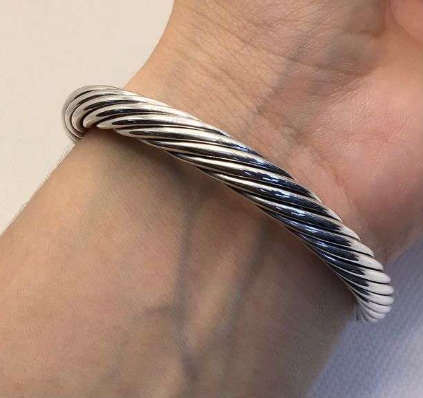 STUNNING SILVER &14K WHITE GOLD “DAVID YURMAN “ BANGLE BRACELET
