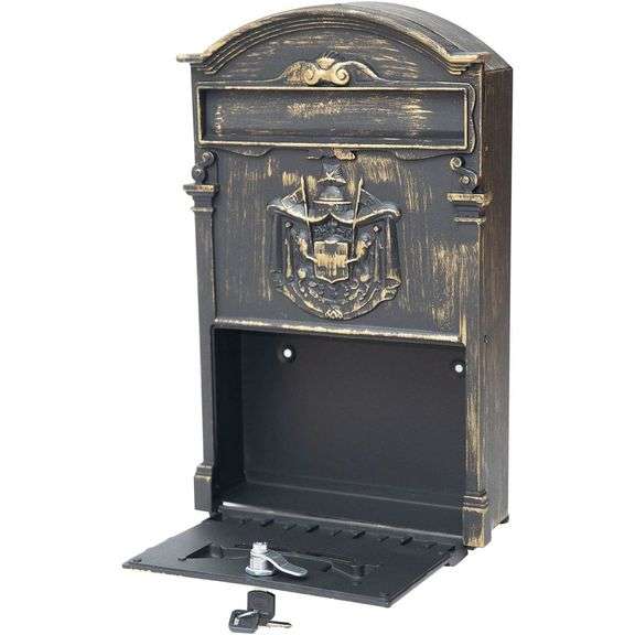 Vintage Victorian Locking Mailbox Heavy-Duty Outdoor Postbox