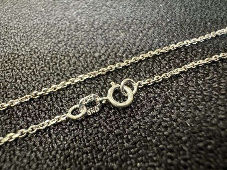 10k White Gold 1.22mm Rolo Chain 18" Necklace