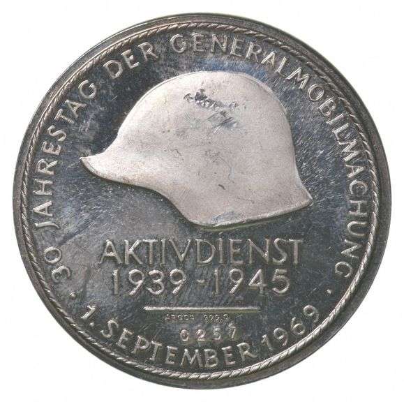 1960 Gen. Henri Guisan Mobilization Commem Medal Swiss Shooting Metal