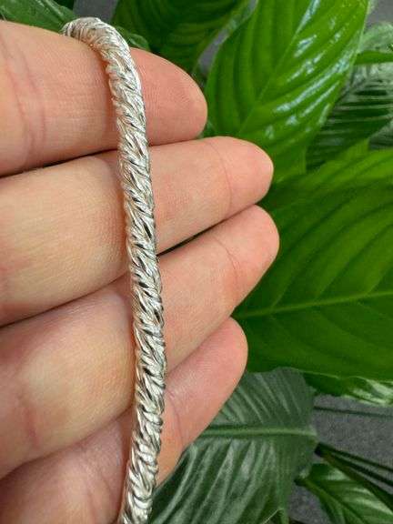 Sterling Silver Twisted Foxtail Rope Chain 4.5mm Solid 925 Italy New Necklace 18"