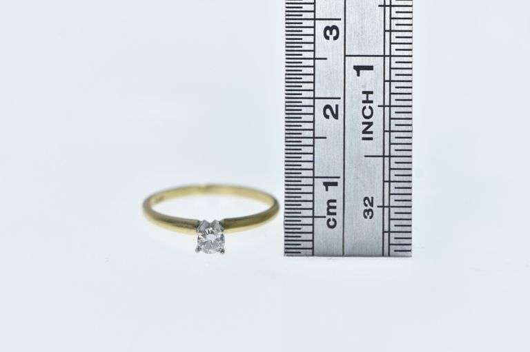 14K Yellow Gold Diamond Solitaire Promise Engagement Ring